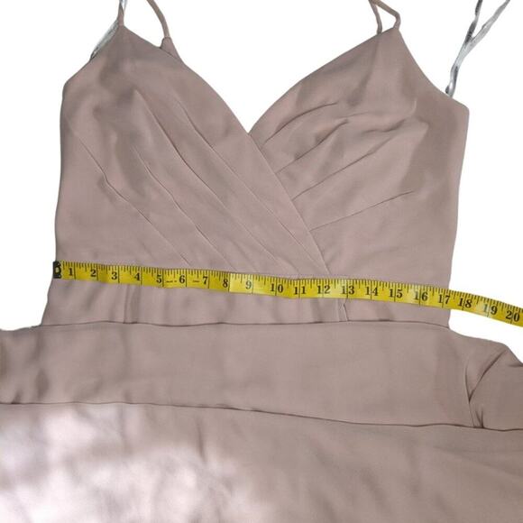 Bill Levkoff Bridesmaid Dress Blush Strappy Spaghetti Strap Pink Rose Gown 1X - Picture 5 of 11